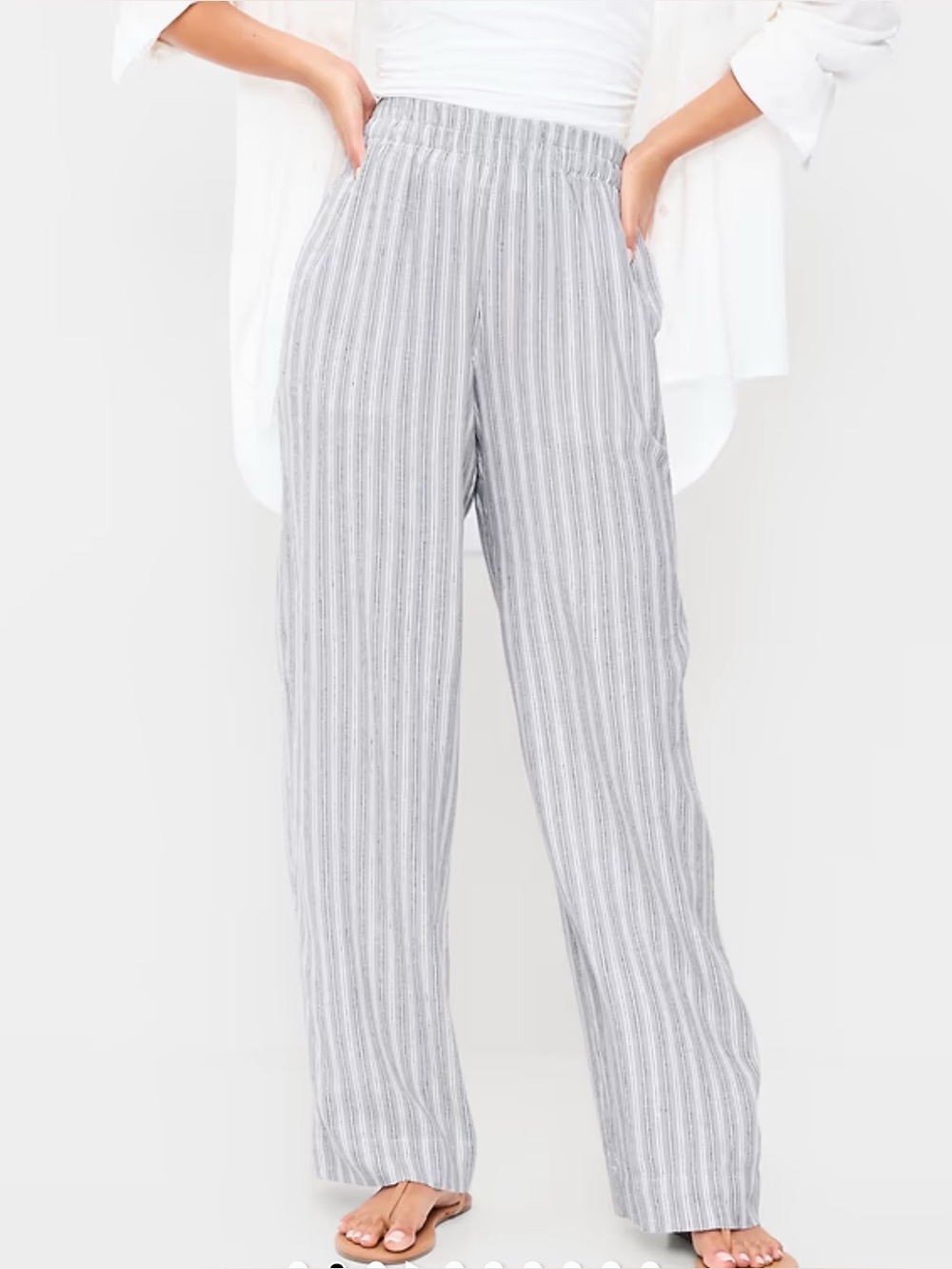 NWOT Old Navy High-Waisted Linen-Blend Ankle Pants - XS Petite
